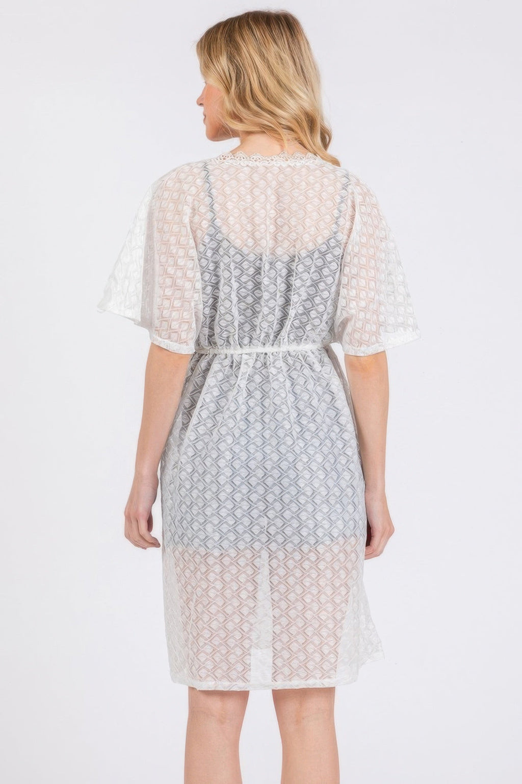 V-neck Detailed Crochet Lace Cover Up