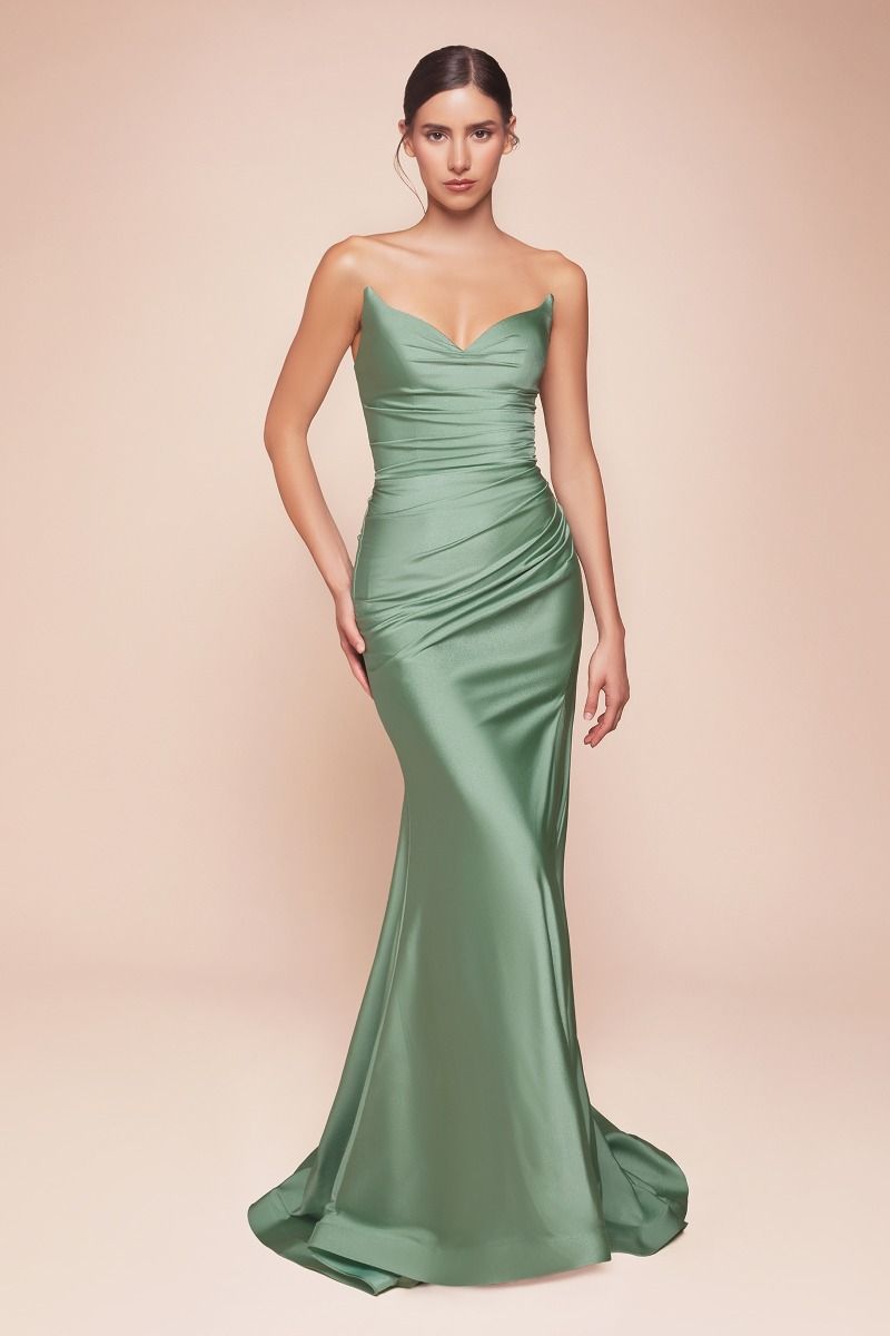 The 'Aura' Strapless Gown